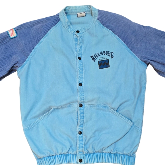 VINTAGE Billabong Jacket Mens Large Two Tone Blue Surf Skate 90s Corduroy - Picture 4 of 10